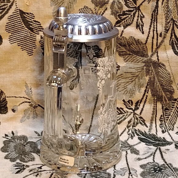 🎬 16oz Majestic Forest Tankard Stein w/Pewter Lid - Picture 3 of 14